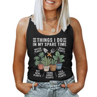 Things I Do In My Spare Time Houseplant Gardening Plant Women Tank Top - Monsterry UK