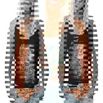 Three Owls Hoot At The Moon Owl Lovers Night Bird Parody Women Tank Top - Thegiftio