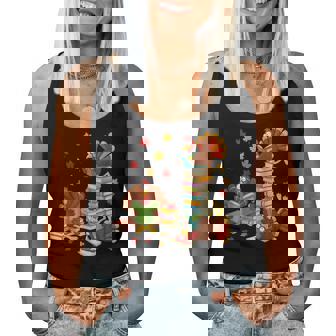 Turkey Books Fall Leaves Thanksgiving Teacher Student Reader Women Tank Top | Seseable FR