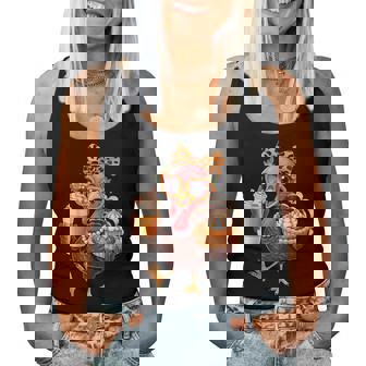 Turkey Drinking Coffee Bow Thanksgiving Turkey Day Women Women Tank Top | Mazezy