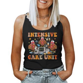 Turkey Nurse Thanksgiving Intensive Care Unit Fall Icu Nurse Women Tank Top - Monsterry