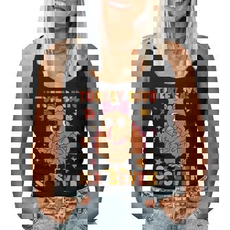 Turkey Says Six Seven 67 Thanksgiving Turkey Girls Women Tank Top | Mazezy