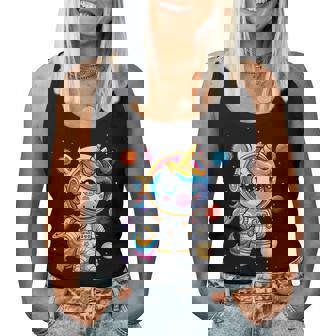 Unicorn Astronaut Cute Space Suit Galaxy Planet Girls Women Tank Top - Thegiftio