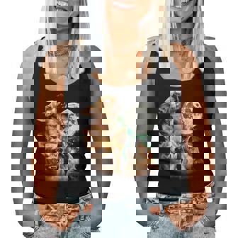 Vintage 90S Chihuahua Howling At The Moon Chihuahua Dog Mom Women Tank Top - Thegiftio