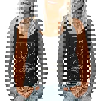 Vintage Retro Jesus Christian Lord & Savior Graphic Women Tank Top | Mazezy