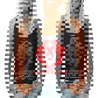 I Wear Red To Fight Heart Disease Awareness Month Women Women Tank Top - Monsterry