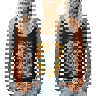 Western Cowboy Boot Horseshoe Sunflower Rope Cowgirl Country Women Tank Top | Mazezy