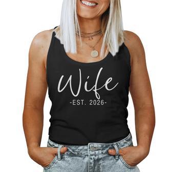 Wife Est 2026 Just Married Honeymoon Wedding Couples Party Women Tank Top - Monsterry