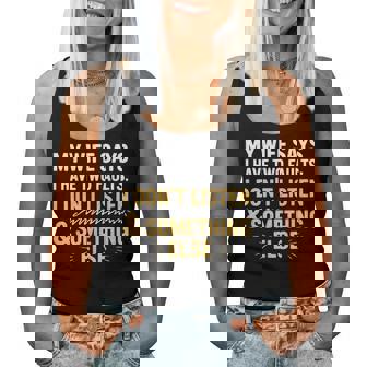 My Wife Says I Have Two Faults Husband Wife Fathers Day Joke Women Tank Top - Monsterry