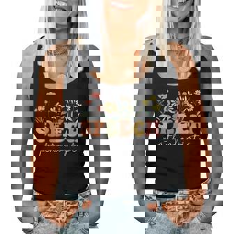 Wildflowers Speech Pathologist Retro Groovy Floral Slp Women Tank Top - Monsterry