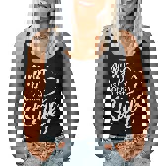 Women's My Heart Is On That Stage Dance Mom Music Dad School Play Women Tank Top - Thegiftio