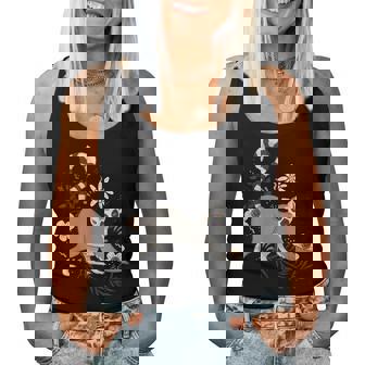 かわいい花 面白い動物キツネザル レディースタンクトップ - Kawaiitshirt