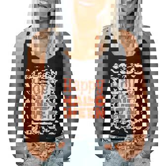 ハッピーハロウィン 子供 大人 男性 女性 キュート ビンテージ レディースタンクトップ - Kawaiitshirt