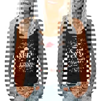 メリークリスマスライト サンタハット クリスマス ファミリー 男性 女性 キッズ レディースタンクトップ - Kawaiitshirt