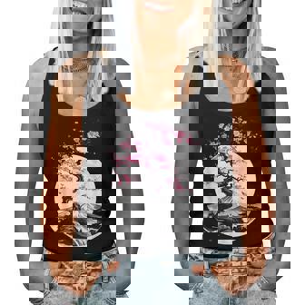 桜と月と富士山のtシャツ 春 花見 和柄 和風 和 メンズ レディース キッズ 水墨画 ギフト 服 サクラ レディースタンクトップ - Kawaiitshirt