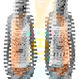 67Th Day Of School Vibes Cute Smile Face 67 Meme Teacher Women Tank Top | Mazezy