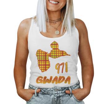 971 Gwada Idee Cadeau Guadeloupe Gwadlouptyle Madras Débardeur pour femme - Cadeauxyz