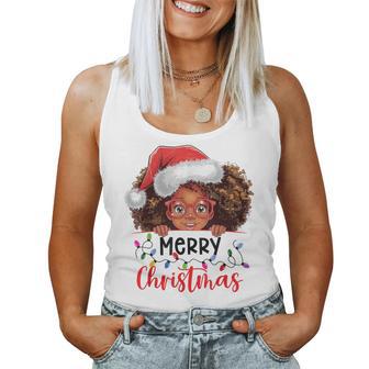 African American Merry Christmas African Black Girls Women Tank Top | Mazezy