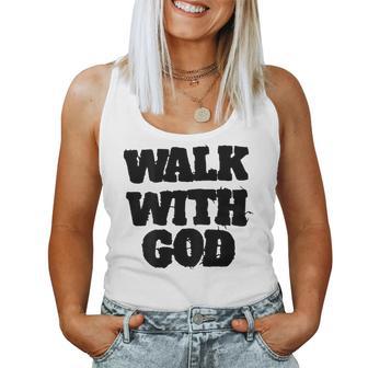 On Back Walk With Jesus God Christian Saying Quote Women Tank Top | Seseable UK