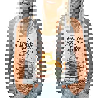 Coffee Cats And Books Lover For & Girls Coffee Women Tank Top | Mazezy