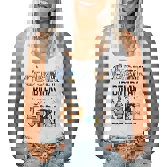 Cousin Of The Birthday Girl Party Blue Dog Lover Matching Women Tank Top - Monsterry