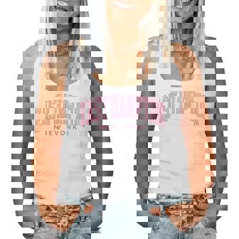 East Hampton New York Retro Preppy Throwback Pink Girls Women Tank Top - Thegiftio