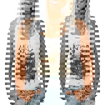 Elk Hunting Hiking Outdoor Camping Forest Women Women Tank Top | Seseable FR