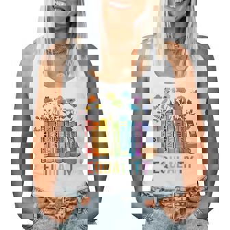 Equal Rights Book Flower Equality Peace Love Kindness Book Women Tank Top - Monsterry