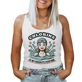 Female Swimmer Chlorine Is My Perfume Swimming Girls Women Tank Top - Thegiftio UK