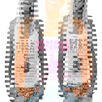 Female Veteran With Three Sides US Veteran Women Tank Top - Monsterry