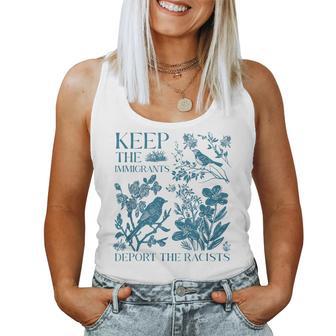 Floral Keep The Immigrants Deport The Racists Anti Ice Women Tank Top | Seseable CA