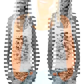 Floral Shetland Sheepdog Dog Sheltie Flower For Women Women Tank Top - Monsterry