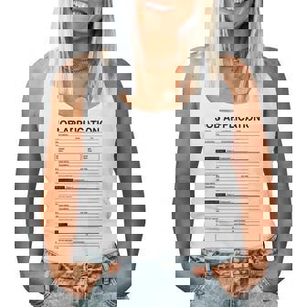 Formulaire De Demande D'emploi Blague Pour Costume D'emploi Pour S Et Hommes Débardeur pour femme - Cadeauxyz