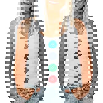 Four Groovy Buttons Blue Cat Halloween Costume Women Tank Top | Seseable UK