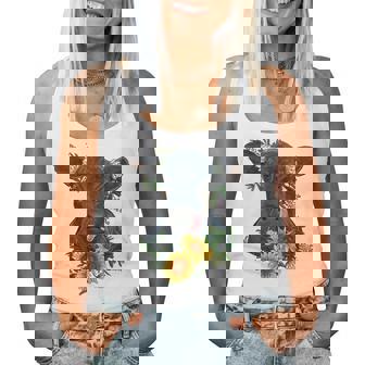 Black Angus Rancher Cattle Cow Lover Cow Sunflower Women Tank Top | Mazezy