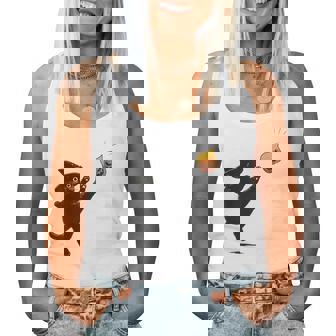 Black Cat Halloween Humor Trump Pumpkin Women Women Tank Top - Monsterry