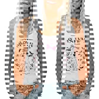 Six Seven Meme 67 Spooky Ghost Halloween 6 7 Cute Girl Women Tank Top - Thegiftio