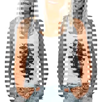 Gorilla Flowers モンキーアニマルプリントアート ゴリラ レディースタンクトップ - Kawaiitshirt