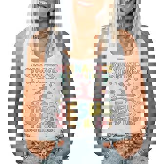 Gymnastics In Veins Jesus In My Heart Groovy Gymnast Acrobat Women Tank Top - Thegiftio