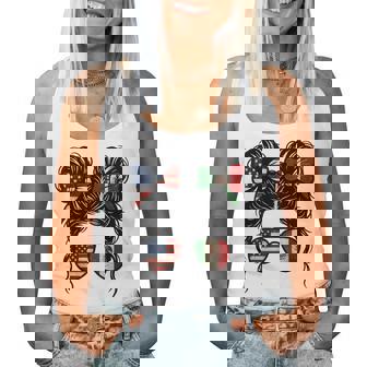 Half American Half Mexican Usa Mexico Flag Girl Women Women Tank Top | Seseable CA