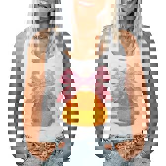 Halloween Candy Corn Coquette Bow Spooky Season Girls Women Tank Top - Thegiftio