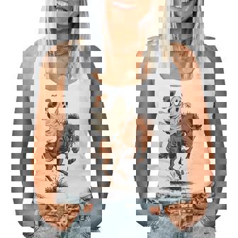 Halloween Western Cowboy Ghost Rodeo Horse Country Women Tank Top - Seseable