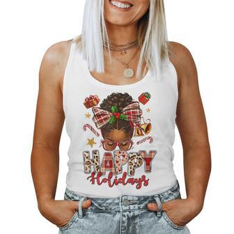 Happy Holidays Christmas African American Melanin Women Women Tank Top | Mazezy