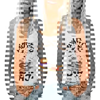 Haunted By 67 Boo Ghost Pumpkin Halloween Teacher Women Tank Top - Monsterry