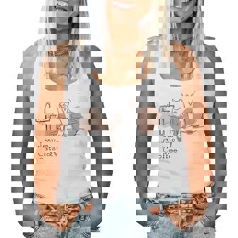 Jesus Cats And Coffee Minimalist Graphic Women Tank Top - Thegiftio