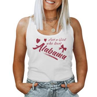 Just A Girl Who Loves Alabama Women's And Girls Fun Women Tank Top | Seseable UK