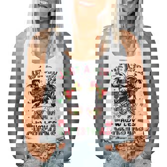 Just A Girl Who Loves Christmas Christmas Xmas Pajama Women Tank Top | Seseable FR