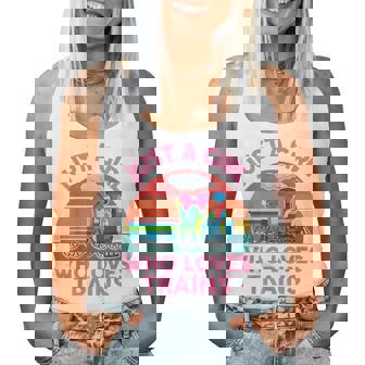 Just Girl Loves Trains- Toddler Train Toddler Women Tank Top - Thegiftio