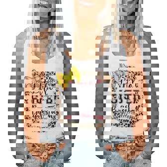 Little Sister Biggest Fan Softball Bow Catcher N Girl Mom Women Tank Top - Monsterry