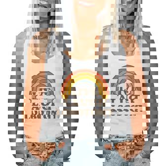 Live Laugh Lobotomy Retro Rainbow Dark Humor Sarcastic Women Tank Top - Thegiftio